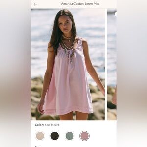 Free People Pink Embellished Sleeveless Mini Sundress